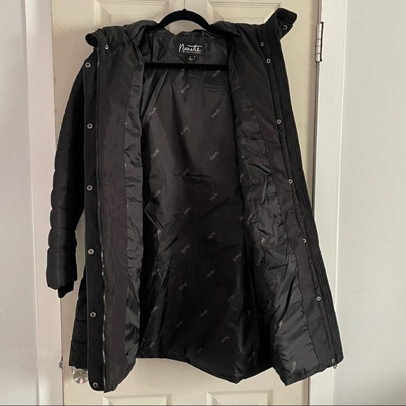 Nanette Lepore Women's Quilted Mid-Length Puffer Coat Jacket W/ Foldover Hood L - Picture 6 of 12